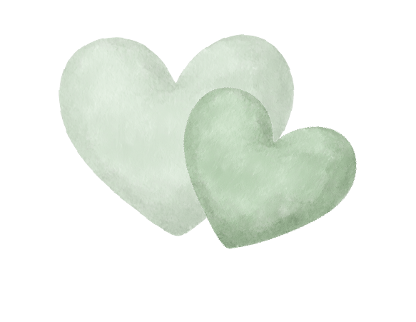 Grüne Watercolor-Herzen
